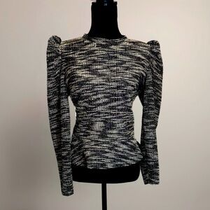 Nine West Puff Sleeve Peplum Top